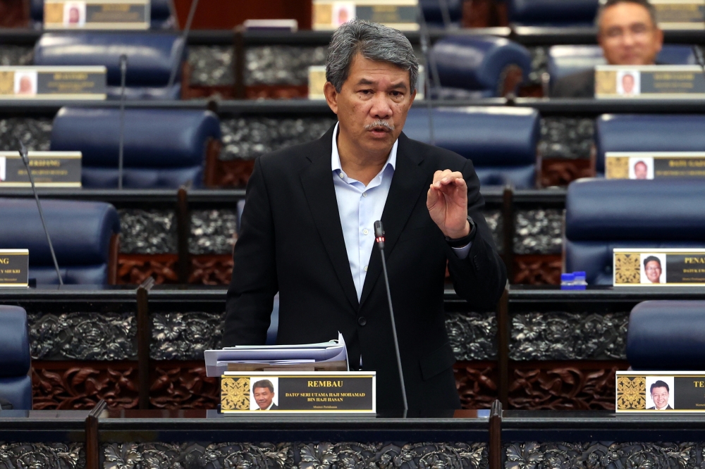 Defense Minister Datuk Seri Mohamad Hasan during the budget winding up session during the First Meeting of the Second Term of the 15th Parliament, March 8, 2023. — Bernama pic