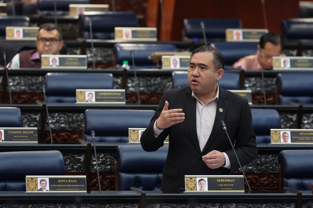 Minister of Transport Anthony Loke speaks during the Minister’s Question Time in Dewan Rakyat, March 9, 2023. — Bernama pic