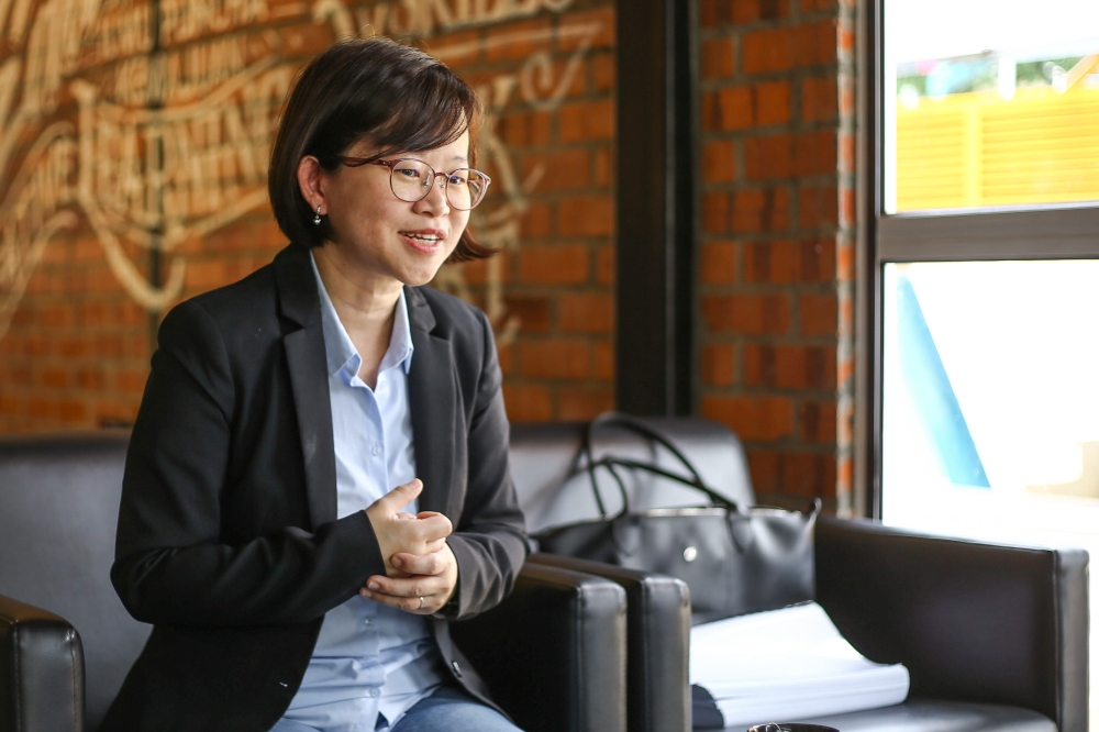 Interview with Dr Esther Wong Min Fui at He and She cafe in Universiti Malaya March 11, 2023. — Picture by Ahmad Zamzahuri