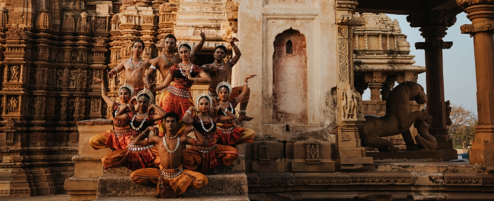 Sutra Foundation dancers at the Khajuraho temples in India. — Picture by S Magendran