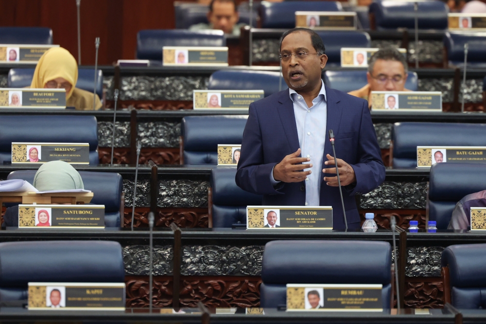 Foreign Minister Datuk Seri Zambry Abd Kadir speaks during the Ministers' Question Time at the Dewan Rakyat. ― Bernama pic