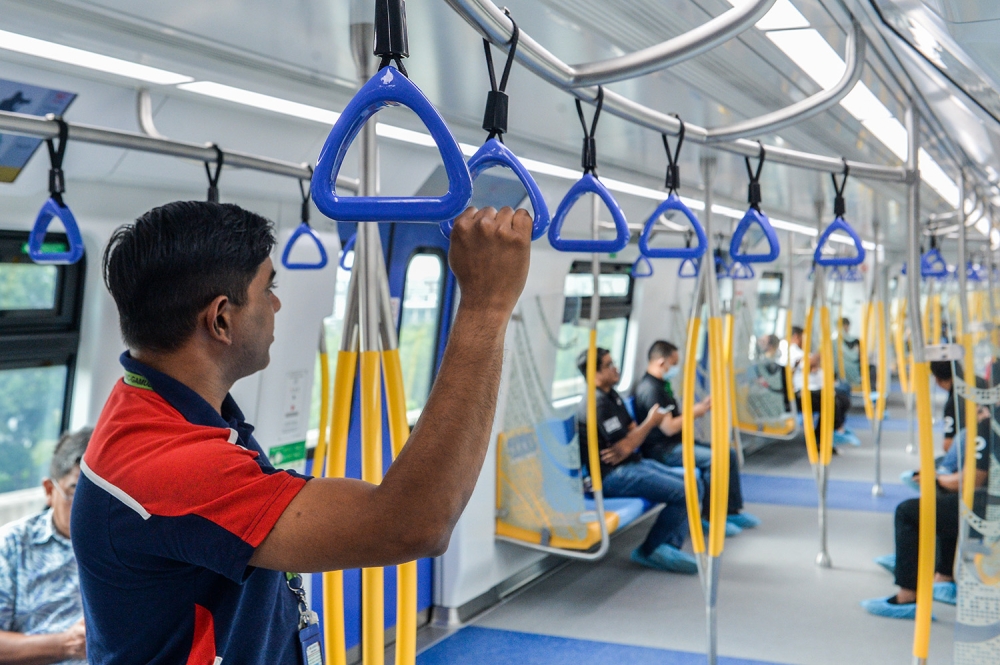 A general view inside a train at the MRT Putrajaya Line during a media preview in Putrajaya March 14, 2023. — Picture by Miera Zulyana