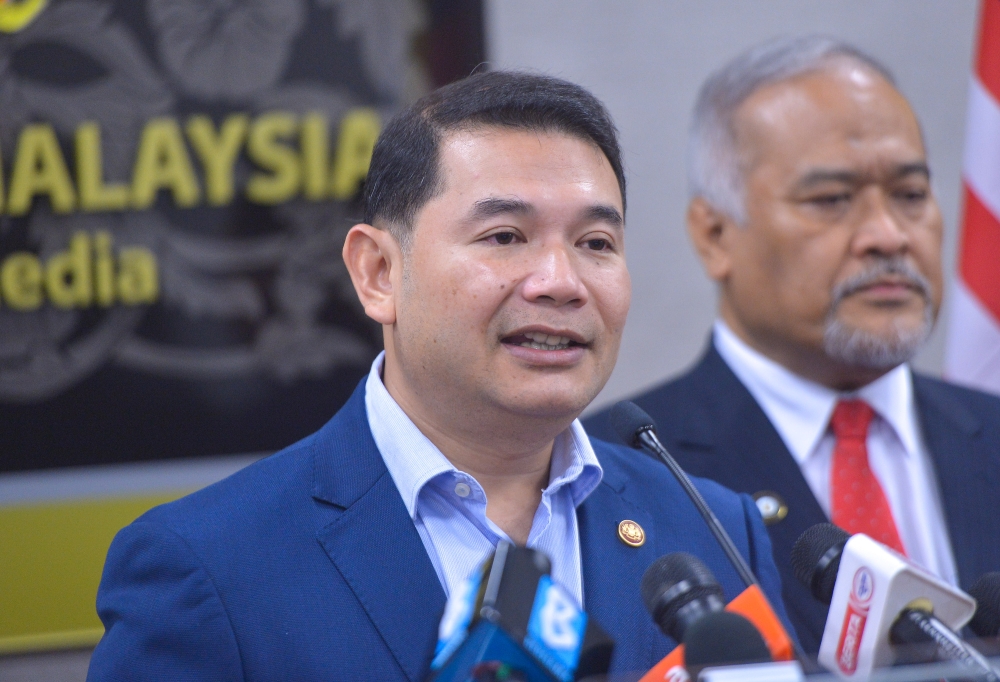Economy Minister Rafizi Ramli speaks during a press conference at the Parliament lobby in Kuala Lumpur March 14, 2023. — Picture by Shafwan Zaidon