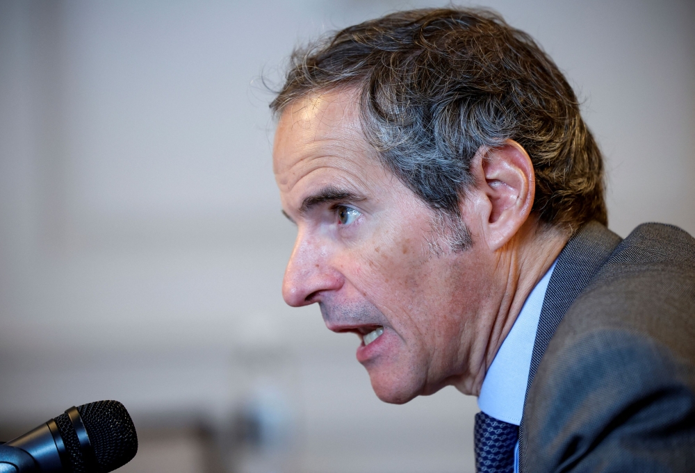International Atomic Energy Agency (IAEA) Director General Rafael Grossi speaks to the media at the Dupont Circle Hotel in Washington March 15, 2023. — Reuters pic