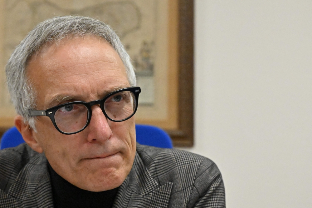 Foggia's Public Prosecutor, Ludovico Vaccaro speaks at his office in Foggia on March 6, 2023. — AFP pic
