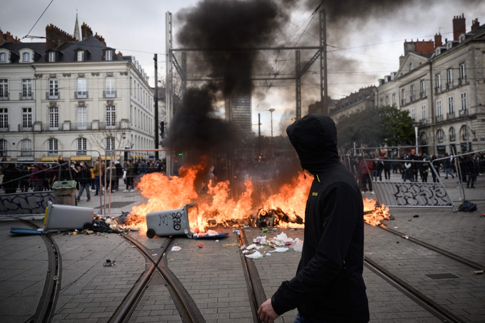 A demonstration in Nantes. — AFP pic