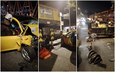 吉隆坡汽车撞吊车三人死亡-马来邮件
