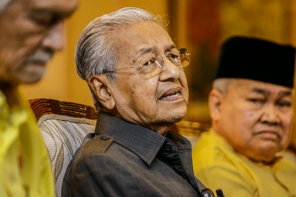 Former prime minister, Tun Dr Mahathir Mohamad at the press conference during the membership card and Letter of Adviser PUTRA ceremony at Prime Leadership Foundation in Putrajaya March 1, 2023. —  Picture by Hari Anggara