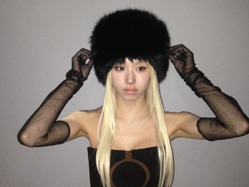 Chaeyoung of Twice is facing controversy for wearing hate group emblems in her recent public appearances. — Picture via Instagram/chaeyo.0