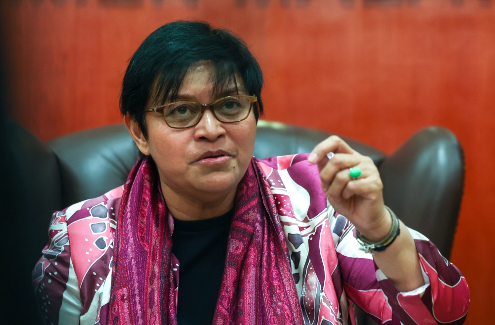 Datuk Seri Azalina Othman Said, Minister in the Prime Minister’s Department (Law and Institutional Reform), speaks at a press conference at the Parliament building, March 23, 2023. — Bernama pic