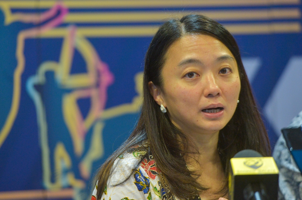 Youth and Sports Minister Hannah Yeoh said RM1 from every match ticket sold for national football team Harimau Malaya will go towards Malayan tiger conservation efforts. — Picture by Shafwan Zaidon