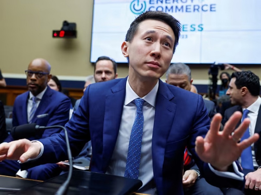 TikTok chief executive Chew Shou Zi testifying before United States Congress on March 23, 2023. ― Reuters pic
