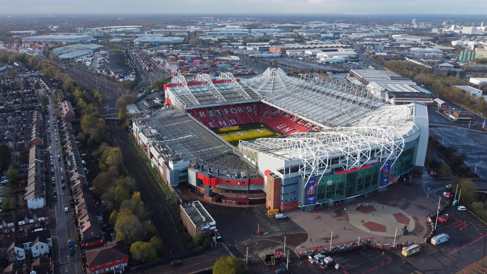 An aerial view of the Old Trafford stadium, home ground of the Manchester United football team. — AFP file pic
