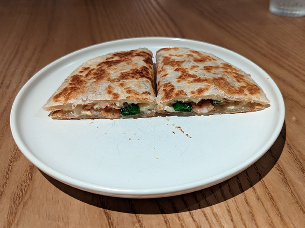 They may look unassuming, but the Quesadillas here are cheesy, flaky goodness.