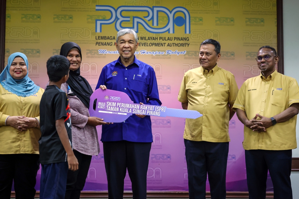 Deputy Prime Minister Datuk Seri Ahmad Zahid Hamidi is seen during an official visit to the Penang Regional Development Authority (Perda) in Butterworth March 26, 2023. — Bernama pic