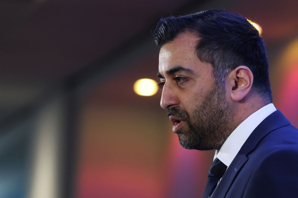Scottish National Party leader Humza Yousaf said Britain had no right to veto Scotland’s gender reform bill. — Reuters pic