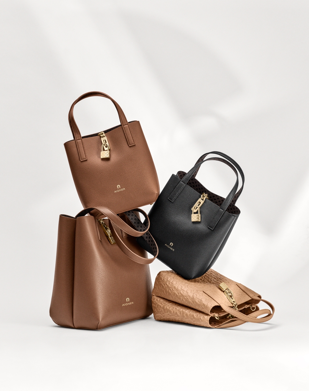 The Leonie bag is elegantly punctuated by a metal lock. — Picture courtesy of Aigner