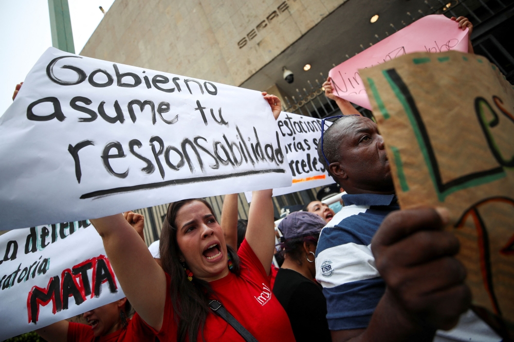 Migrants also held protests in Mexico City and the south of the country. — Reuters pic