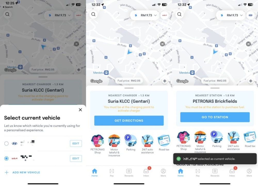 Customise your Setel experience according to the vehicle type you own