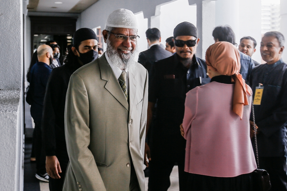 Preacher Zakir Naik Zakir, who now resides in Malaysia as a permanent resident, is facing charges in India involving money laundering, terrorism and creating religious tension. — Picture by Hari Anggara