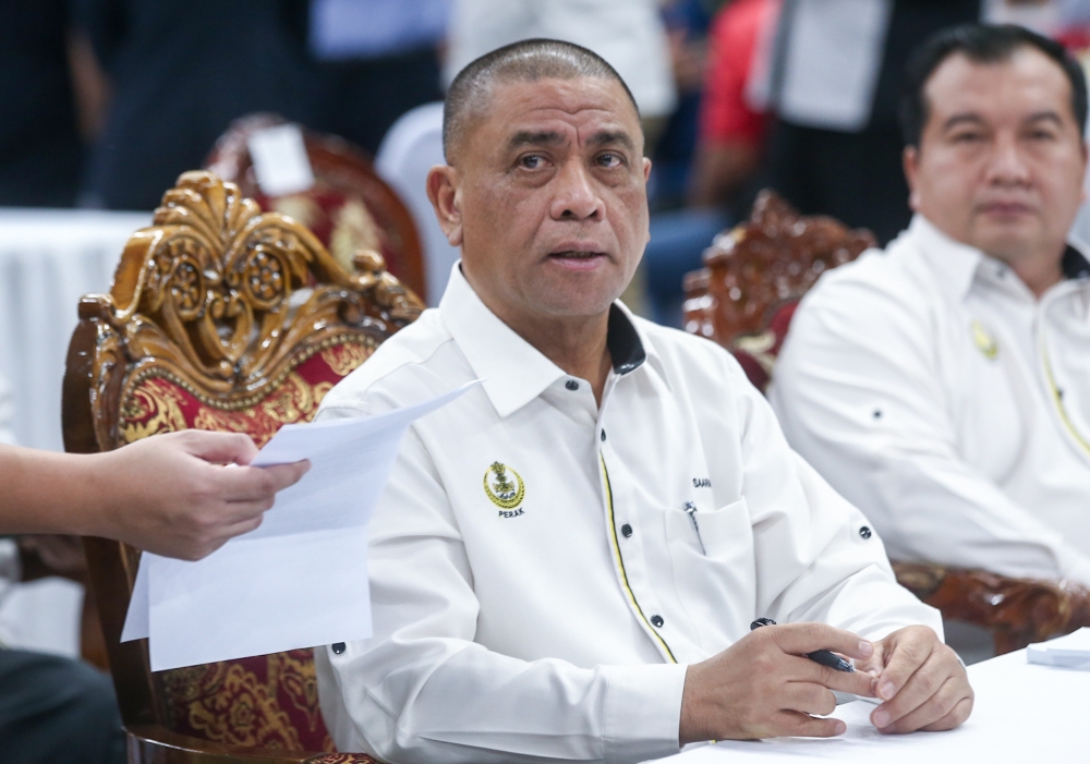 Perak Menteri Besar Datuk Seri Saarani Mohamad attends the Program Mesra Hari Bertemu Pelanggan at Stadium Indera Mulia in Ipoh April 6, 2023. — Picture by Farhan Najib