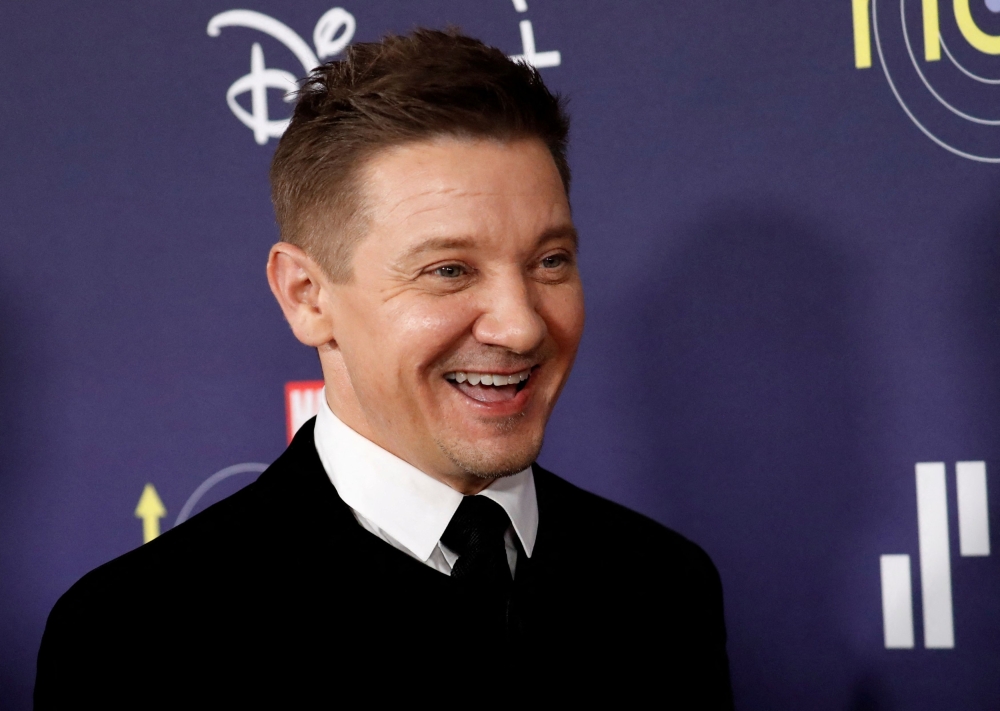 Actor Jeremy Renner shares a laugh during the premiere of the television series Hawkeye at El Capitan theatre in Los Angeles, California November, 17, 2021.— Reuters file pic
