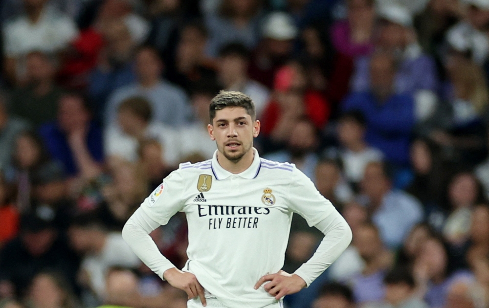 Real Madrid midfielder Fede Valverde  (pictured) is alleged to have punched Villarreal’s Alex Baena. — Reuters pic