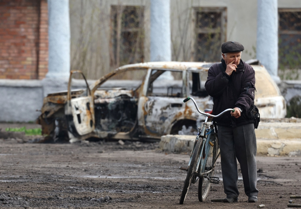 The result of heavy fighting at the front line of Bakhmut and Chasiv Yar. — Reuters pic