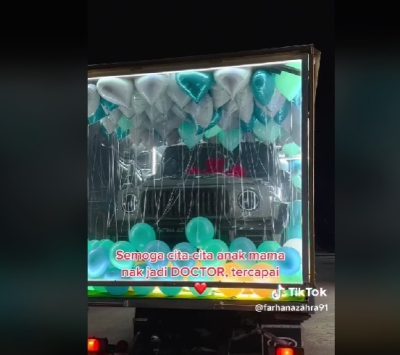 五岁的马来西亚女孩获得豪华 SUV 生日礼物作为上学的动力（视频）