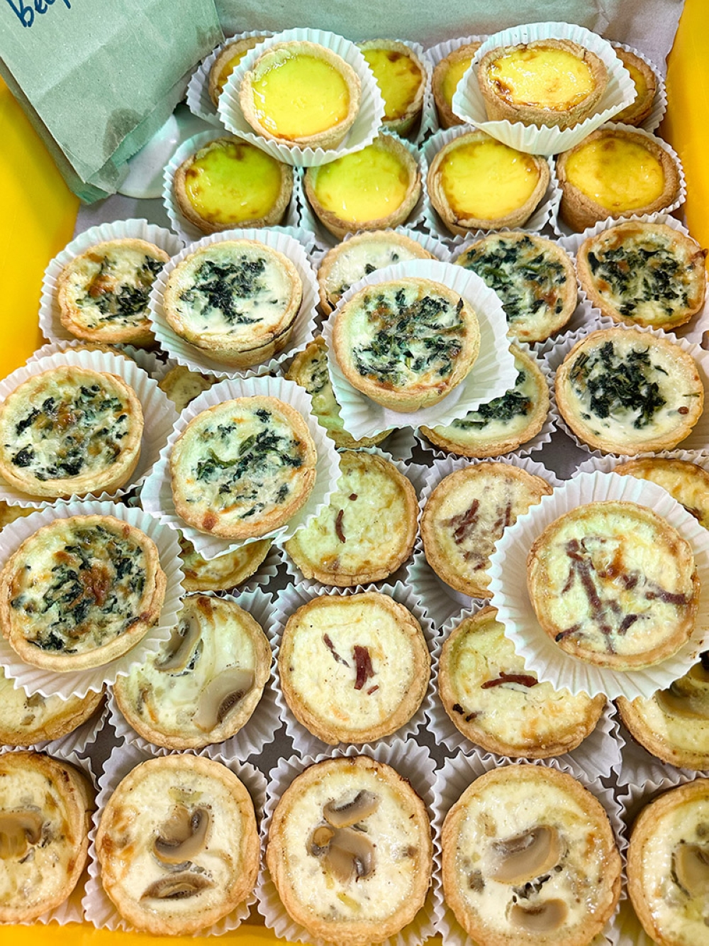 There are creamy quiches with a tender crust and bursting with ingredients