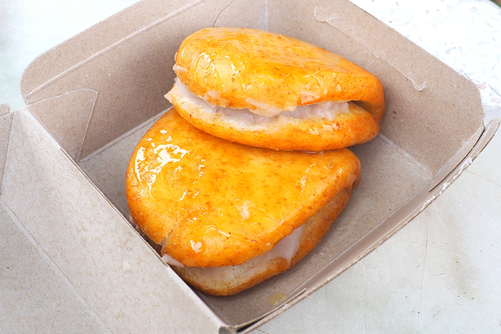 For the weekend, they serve taro paste with this sweet golden bao