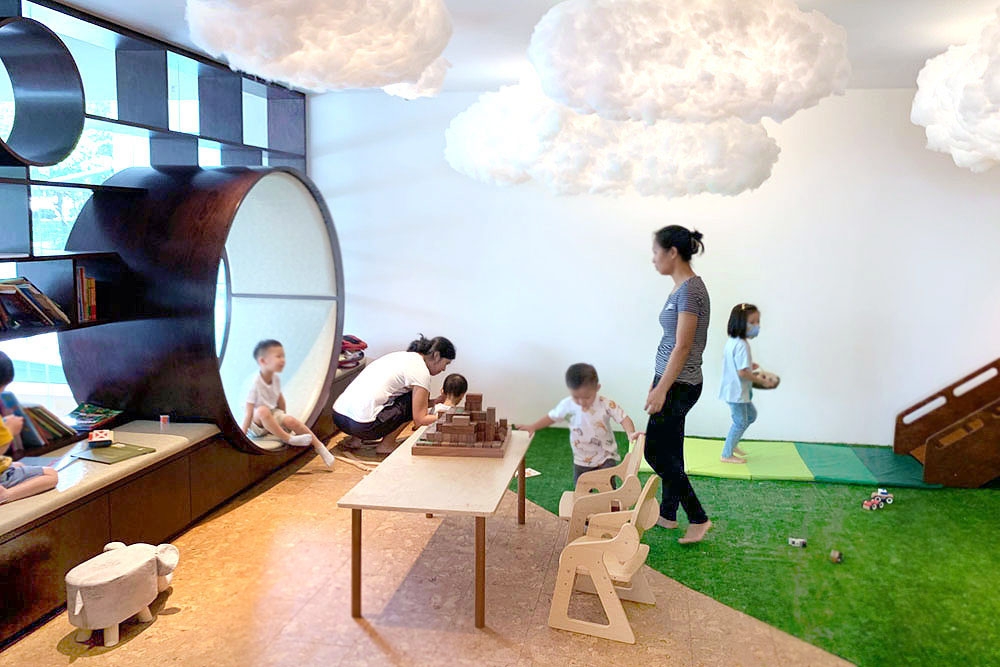 The kids playroom is a safe, family-friendly space.