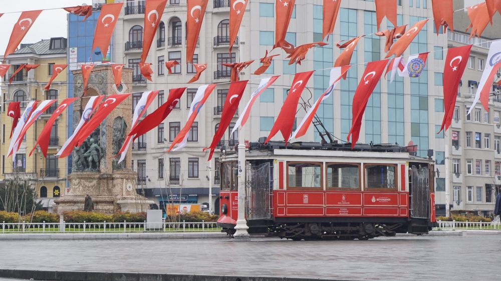 The tram line in Taksim Square has been operating since 1875. — Picture by Arif Zikri