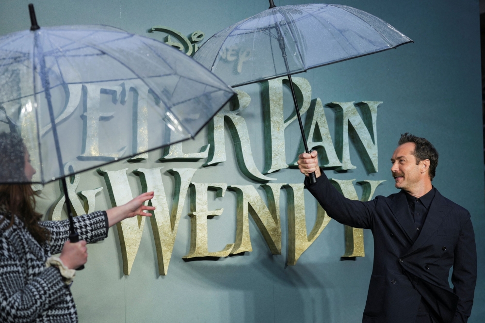 Cast member Jude Law attends the world premiere of the film 'Peter Pan and Wendy' in London, Britain April 20, 2023. — Reuters pic