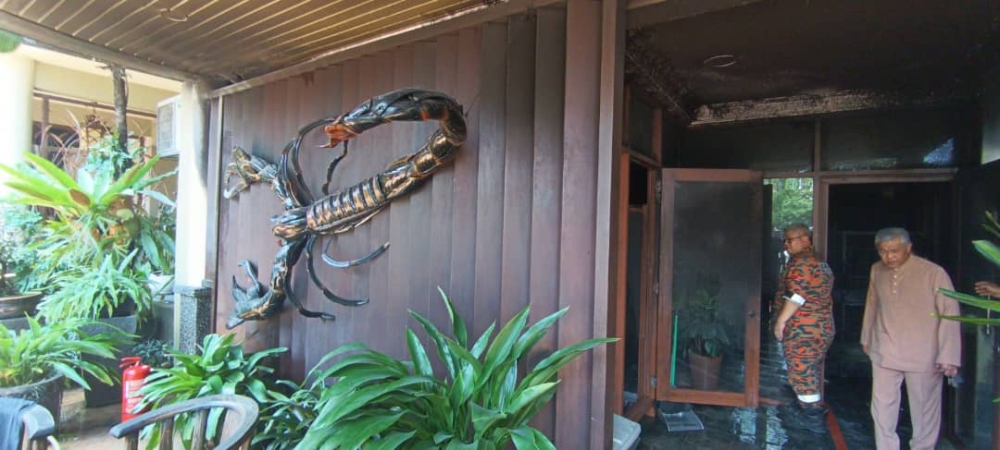 Fire and Rescue Department personnel at the home of Deputy Prime Minister Datuk Seri Zahid Hamidi, April 22, 2023. — Picture courtesy of the Selangor Fire and Rescue Department