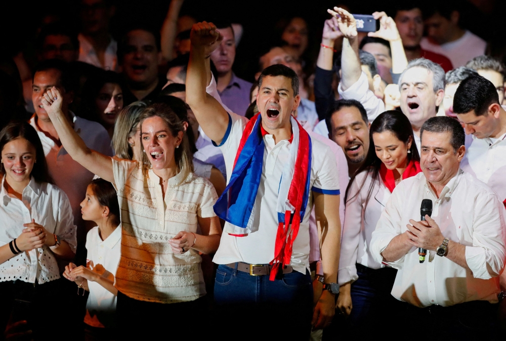 Paraguay’s ruling candidate Santiago Pena, 44, scored a big win in the country’s presidential election yesterday, tightening the conservative Colorado Party’s political grip in the country and defusing fears about the end of diplomatic ties with Taiwan. —  Reuters pic