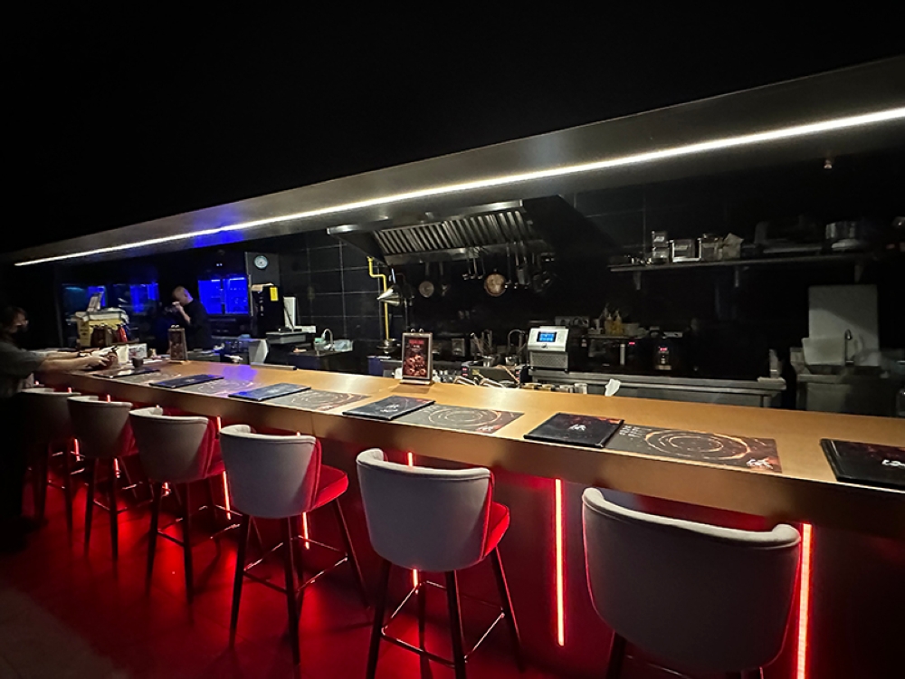 The dining concept is a hip, noodle bar with limited seats and a bird-eye's view of the kitchen.