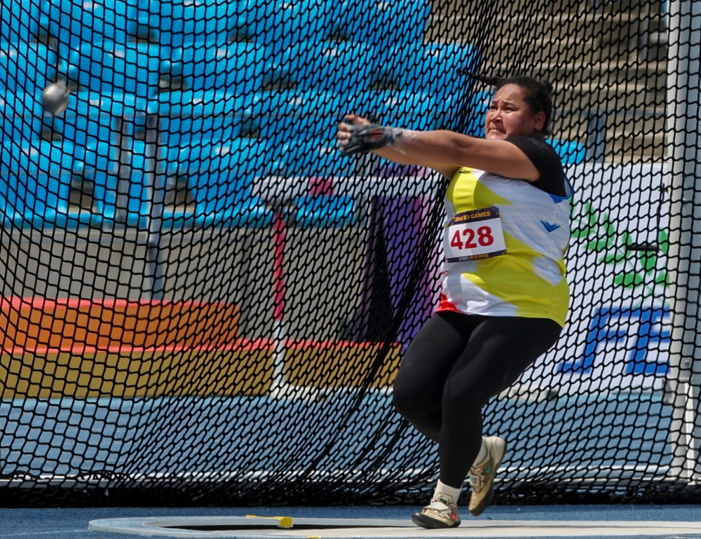 National women’s hammer thrower Grace Wong in action at the 2023 SEA Games in Phnom Penh May 8, 2023. — Bernama pic