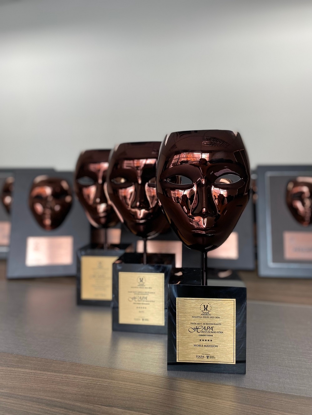 Some of the Hapa awards won by the Oriental Group of Restaurants.