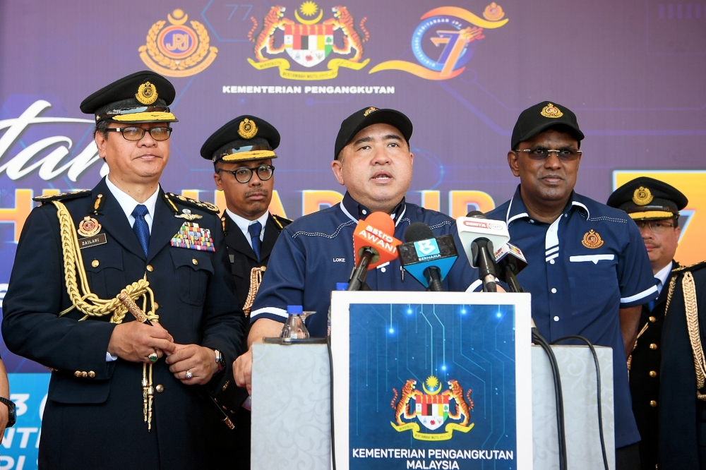 Transport Minister Anthony Loke officiates JPJ’s 77th anniversary celebration in Seremban May 14, 2023. — Bernama pic