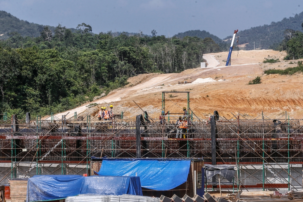 A general view of the East Coast Rail Link (ECRL) project in Kemasul March 6, 2023. — Picture by Hari Anggara