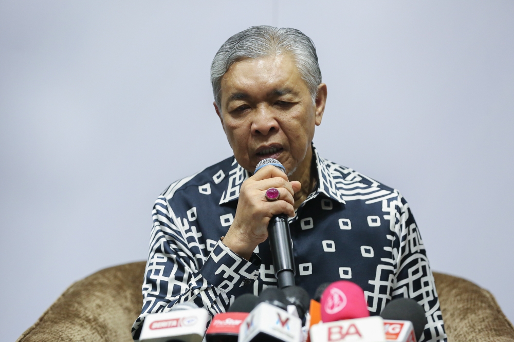 Deputy Prime Minister Datuk Seri Ahmad Zahid Hamidi speaks during a press conference in Kuala Lumpur May 18, 2023. ― Picture by Yusof Mat Isa