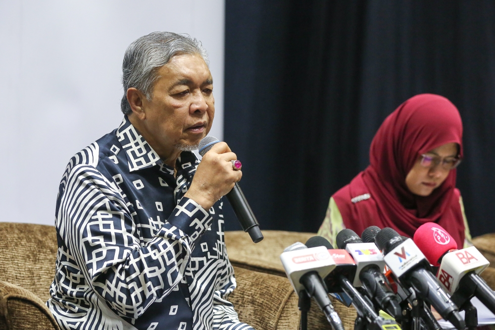 Datuk Seri Ahmad Zahid Hamidi speaks during the third meeting of the National Action Council on Cost of Living (NACCOL) in Kuala Lumpur May 18, 2023. ― Picture by Yusof Mat Isa