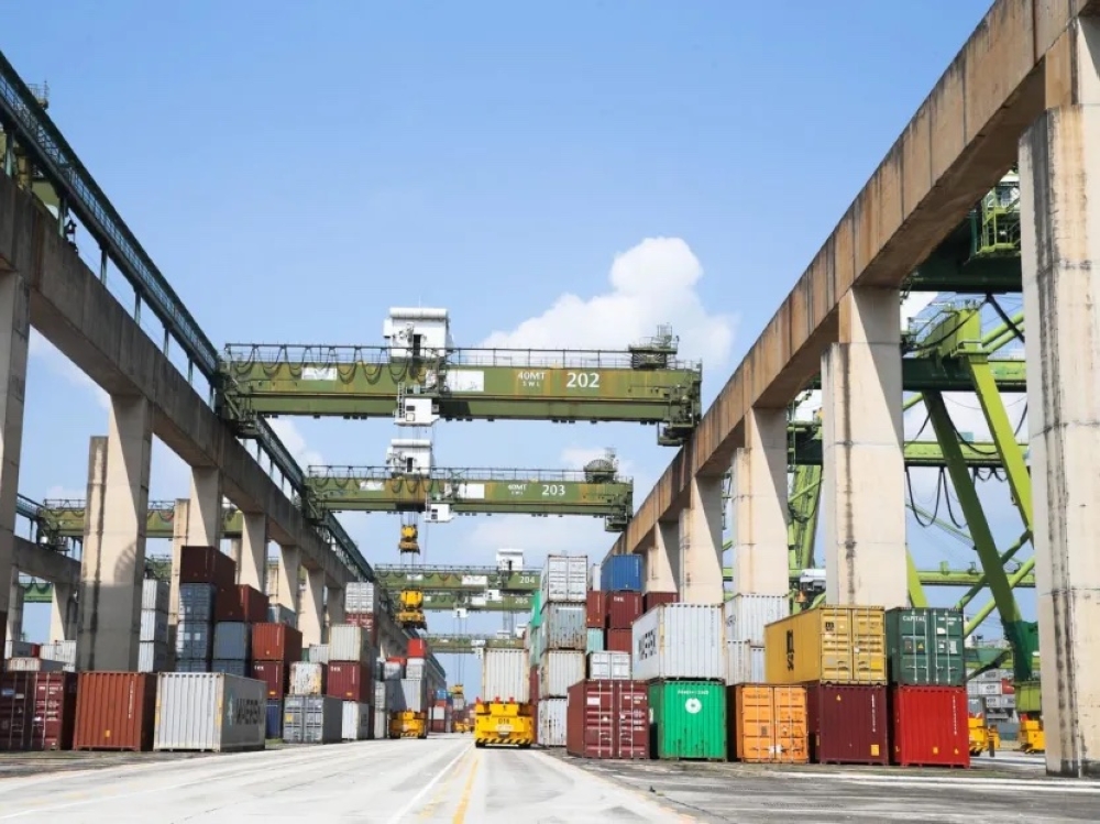 A view of shipping containers at Pasir Panjang Terminal. — TODAY pic