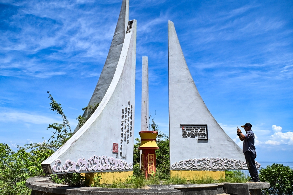 A monument commemorating the Vietnamese boat people is seen in Pulau Bidong May 20, 2023. — Bernama pic