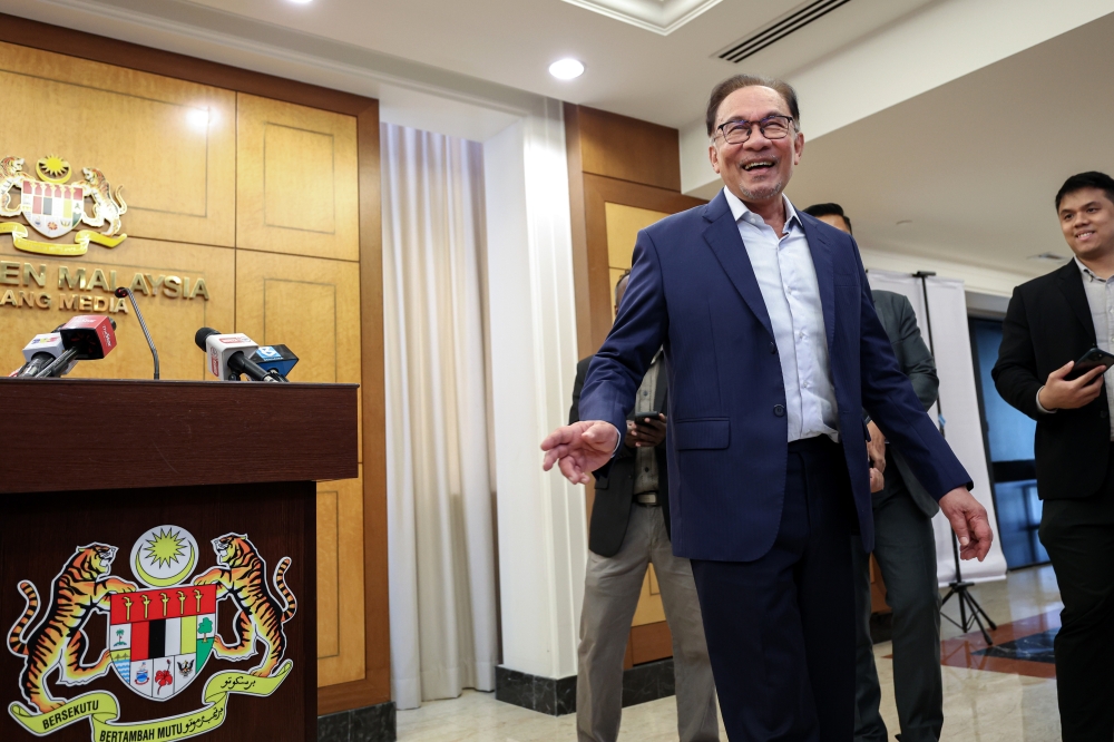 Prime Minister Datuk Seri Anwar Ibrahim is seen after a Dewan Rakyat session at the Parliament in Kuala Lumpur May 23, 2023. — Bernama pic