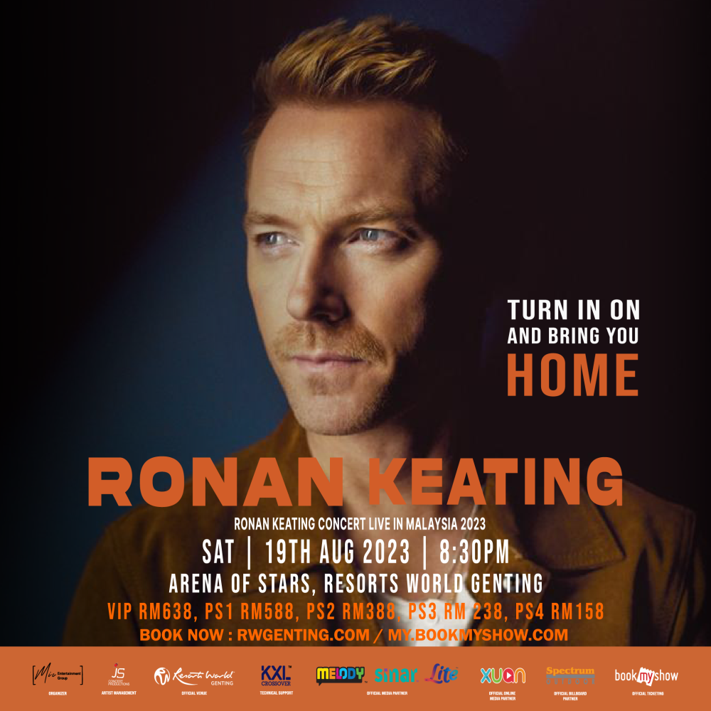 Fans of famous 90s pop singer Ronan Keating can some nostalgic tracks such as ‘If Tomorrow Never Comes’ and ‘This I Promise You’. — Picture courtesy of MIC Entertainment Group