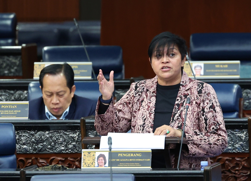 Datuk Seri Azalina Othman Said today denied saying the MACC stopped its investigation into claims that Perikatan Nasional receiving funds from gambling companies. — Bernama pic
