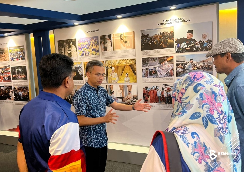 Communications and Digital Minister Fahmi Fadzil inspects the preparations for the opening ceremony of the Hawana 2023 celebration at the Casuarina Convention Centre, Casuarina Hotel May 27, 2023. — Picture via Twitter/Bernama