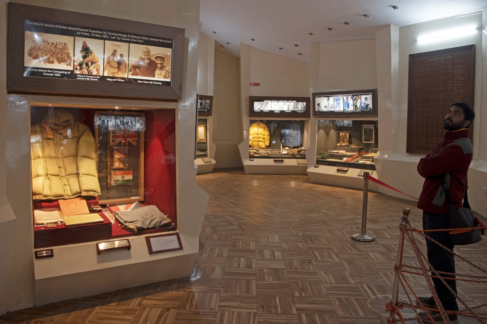 In this photograph taken on May 20, 2023, an official walks around a museum at the Himalayan Mountaineering Institute in Darjeeling. — AFP pic